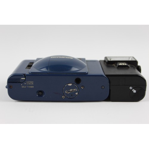 70 - A blueOlympus XA 2 Compact Film Camera w/ A11 Electronic Flash