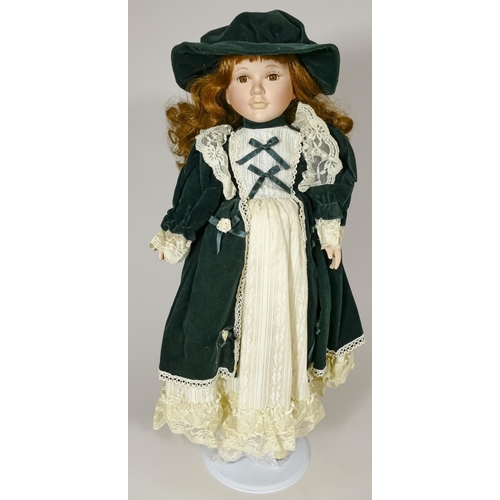 pale green dress for wedding guest Vintage Porcelain German Half Doll with Fan