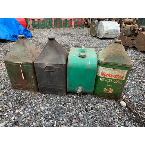 82 - Four oil cans, TMH, Agricastrol and two others