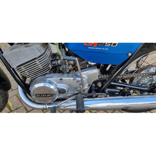 262 - 1976 Suzuki 250 GT, 247cc. Registration number PNR 710R. Frame number 98415. Engine number GT250 987... 