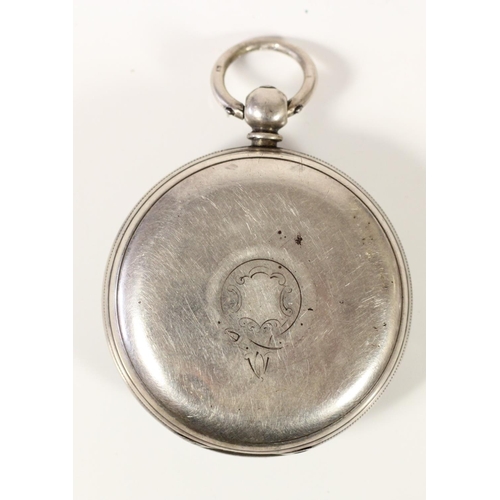 54 - Rob Cooper, Domsby, a Victorian silver open face fusee pocket watch, London 1866, the silver dial wi... 