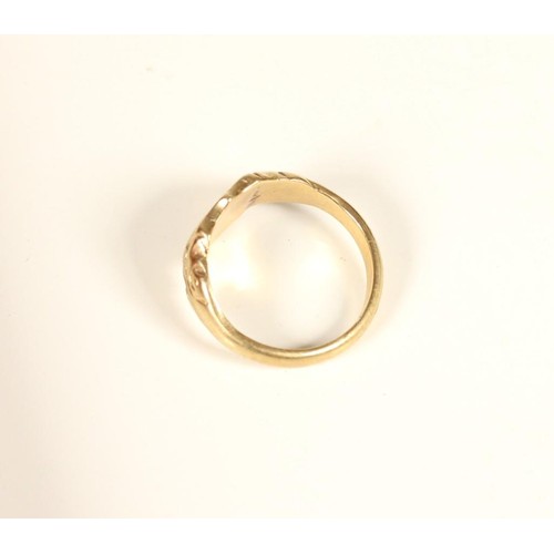 83 - A 9ct gold shield shape signet ring, Birmingham 1971, Y, 8.3gm