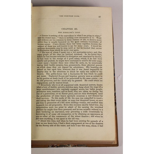 162 - Charles Dickens. The Pickwick Papers. Chapman & Hall. 1837. Engraved title page foxed. Lacking half ... 