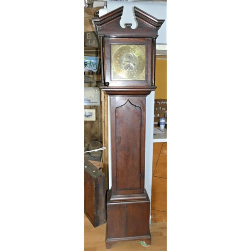 205 - John Wyld, Nottingham, a George III oak eight day longcase clock, c.1750/60, the 11 1/2