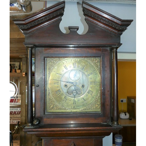 205 - John Wyld, Nottingham, a George III oak eight day longcase clock, c.1750/60, the 11 1/2