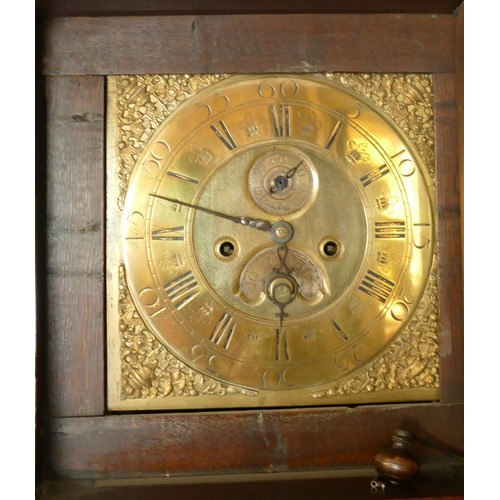 205 - John Wyld, Nottingham, a George III oak eight day longcase clock, c.1750/60, the 11 1/2