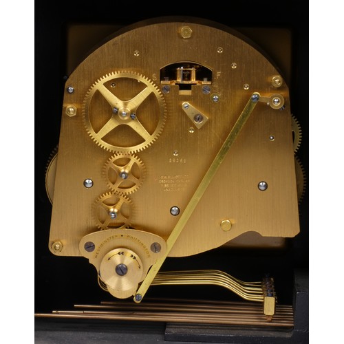 209 - An Elliot, London 8-day lever Westminster and Whittington mahogany mantle clock, the silvered dial w... 