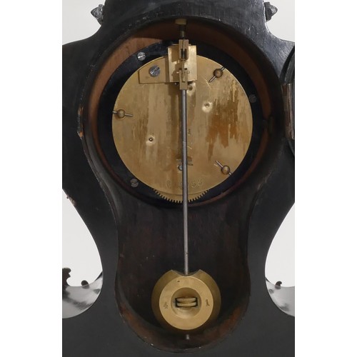 218 - A German Lenzkirch Louis XVI style burr walnut and ebonised mantle clock, with gilt applied decorati... 