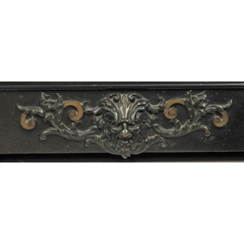 227 - A Victorian slate mantel clock, the architectural case with gilt highlights, the dial with visible e... 