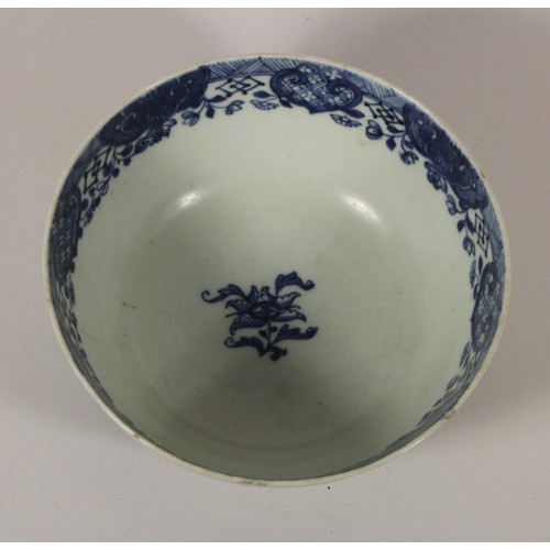 202 - A Kang Si blue and white bowl, decorated with a village scene, diameter 18 cm,