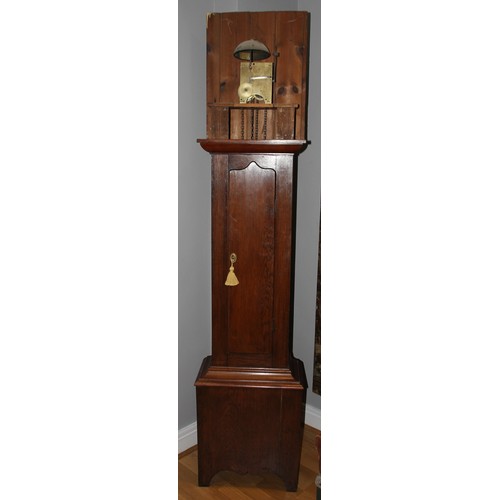 234 - A Georgian 30 hour, oak longcase clock by John Wyld, Nottingham, a 12 inch brass dial with date aper... 