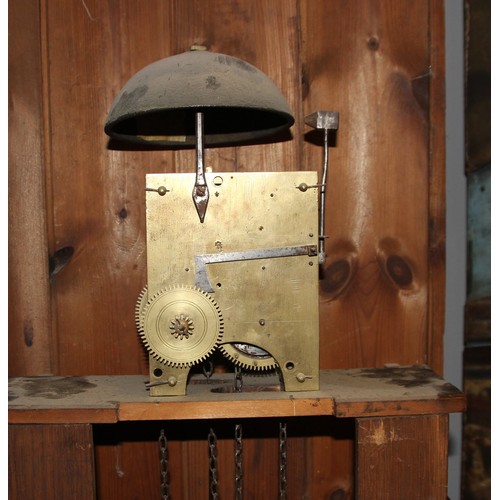 234 - A Georgian 30 hour, oak longcase clock by John Wyld, Nottingham, a 12 inch brass dial with date aper... 