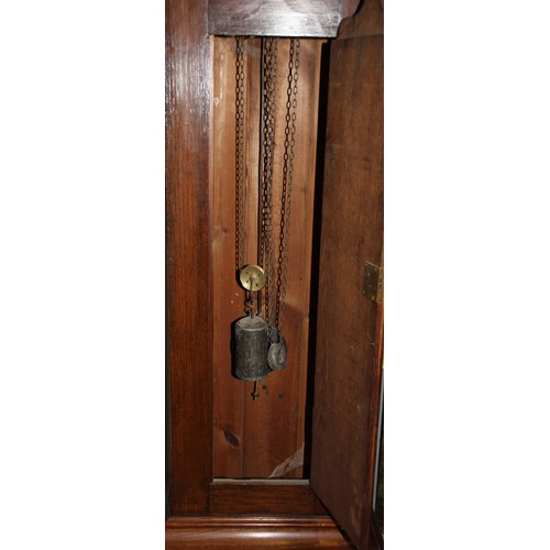 234 - A Georgian 30 hour, oak longcase clock by John Wyld, Nottingham, a 12 inch brass dial with date aper... 