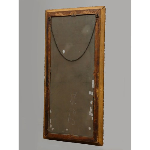 263 - An Edwardian carved giltwood and mahogany rectangular wall mirror, with bevelled edge glass, 113 x 5... 