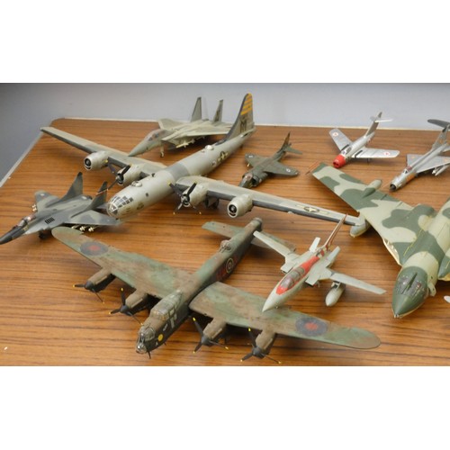 101 - A collection of model aircraft, pre and post war aircraft from the German, Japanese and Allied force... 