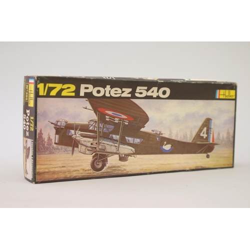 110 - Seven Heller aircraft 1/72 model kits, to include : 

Saab J.32 Lansen
Potez 540
AMD Mirage 2000
L.T... 