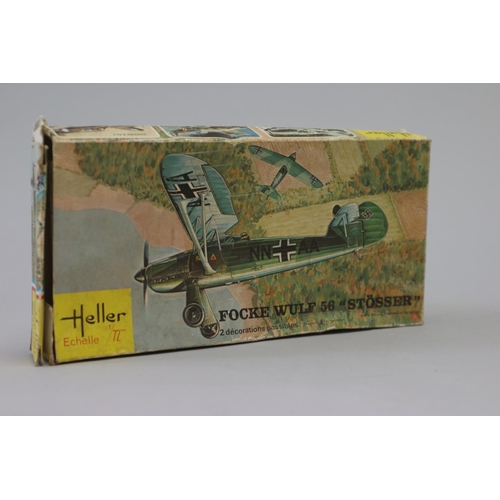 112 - Seven Heller aircraft 1/72 model kits, to include : 

Curtis 75.A3
Mureaux M117
Dewoitine 501
Morane... 