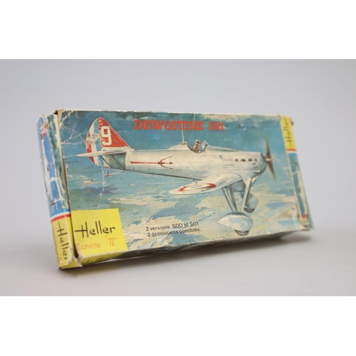 112 - Seven Heller aircraft 1/72 model kits, to include : 

Curtis 75.A3
Mureaux M117
Dewoitine 501
Morane... 