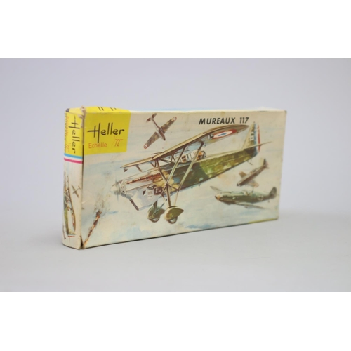 112 - Seven Heller aircraft 1/72 model kits, to include : 

Curtis 75.A3
Mureaux M117
Dewoitine 501
Morane... 