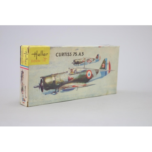 112 - Seven Heller aircraft 1/72 model kits, to include : 

Curtis 75.A3
Mureaux M117
Dewoitine 501
Morane... 