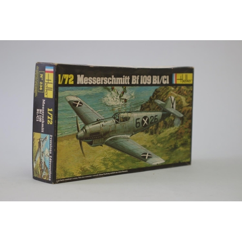 115 - Seven Heller aircraft 1/72 model kits, to include : 

De Havilland FB.5 Vampire
Nieuport Delage NiD ... 