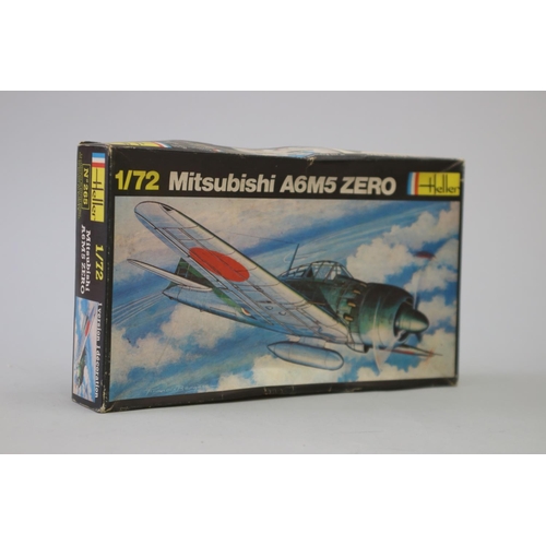 115 - Seven Heller aircraft 1/72 model kits, to include : 

De Havilland FB.5 Vampire
Nieuport Delage NiD ... 