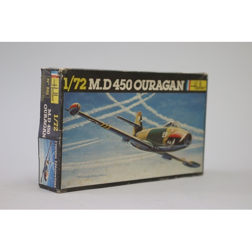 115 - Seven Heller aircraft 1/72 model kits, to include : 

De Havilland FB.5 Vampire
Nieuport Delage NiD ... 