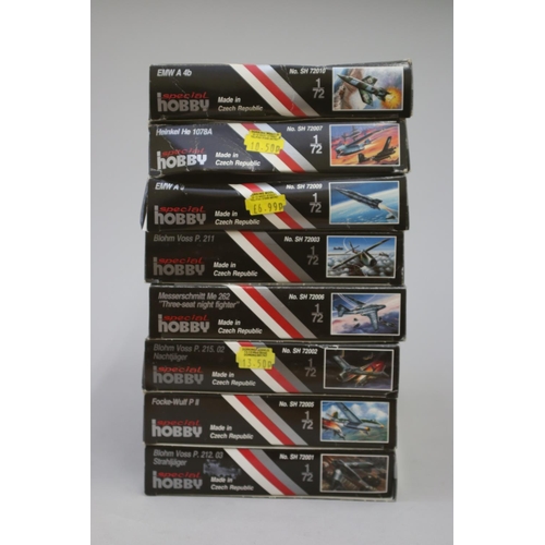 118 - Eight Special Hobby aircraft 1/72 model kits, part of the Air Project Line, to include :

Blohm Voss... 