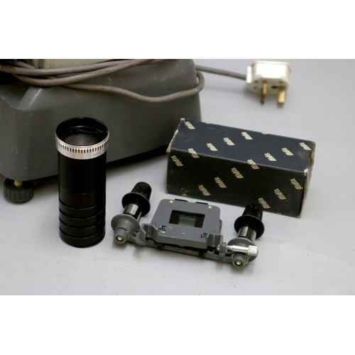 183 - Three 35mm slide projectors, including a Rank Aldis tutor 500, with box and accessories, also includ... 