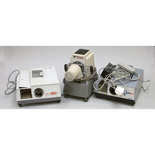 183 - Three 35mm slide projectors, including a Rank Aldis tutor 500, with box and accessories, also includ... 