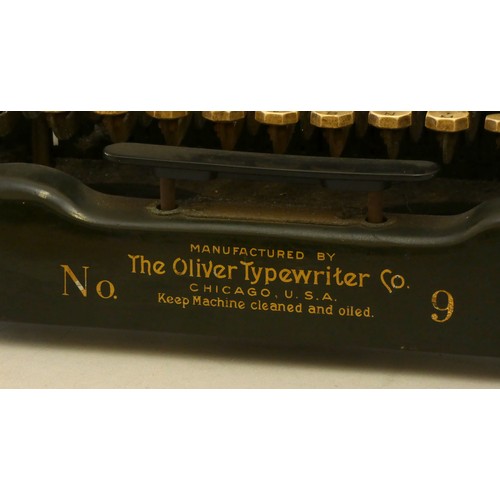 187 - A typewriter made by The Oliver typewriter company, model #9, also knows as a 