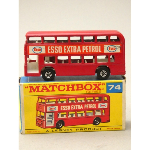 204 - Three matchbox diecast, #74 Daimler Bus x 3, boxed (3)