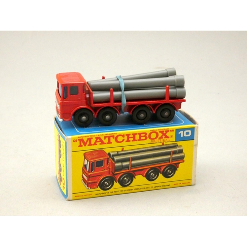 206 - Two matchbox die-cast, #10 Pipe Truck, together with #13 Dodge Wreck Truck, boxed (2)