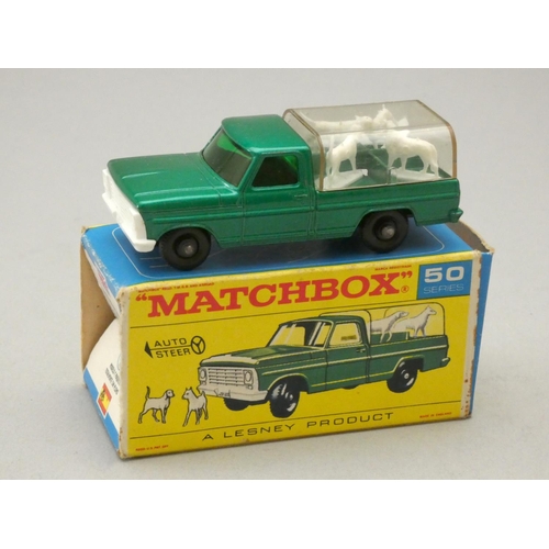 208 - Two matchbox die-cast, #50 Kennel Truck, together with #43 Pony Trailer, boxed and including animals... 