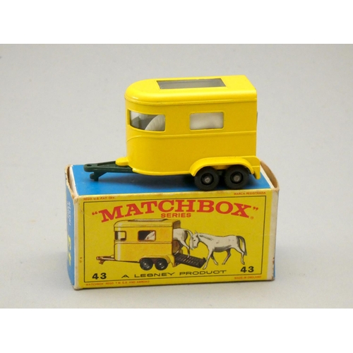 208 - Two matchbox die-cast, #50 Kennel Truck, together with #43 Pony Trailer, boxed and including animals... 