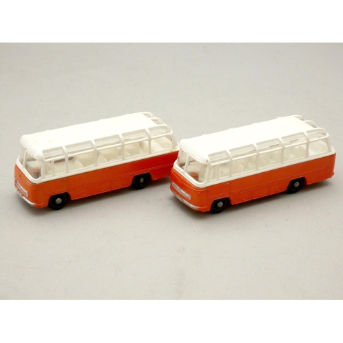 209 - Three matchbox die-cast, #68 Mercedes coach x 2, together with #23 Trailer Caravan, boxed (3)