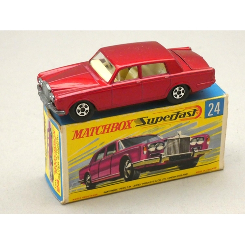 210 - Two matchbox die-cast, #24 Rolls Royce Silver Shadow, together with #69 Rolls Royce Silver shadow, b... 