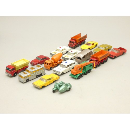 212 - A collection of sixteen Matchbox die-cast, to include a Lamborghini Miura, Opal Diplomat and Lambret... 