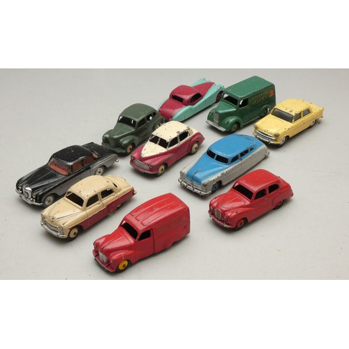 223 - A collection of ten early die-cast models to include - Austin 470, Hudson Sedan, Jaguar, Morris Oxfo... 