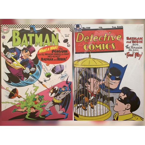 242 - A pair of Batman and Robin Canvas prints, depicting covers of DC Comics (2)

No:120 Feb Issue depict... 