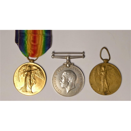 255 - Three WWI, War 218549 to Pte. D. Manson, L.N. LAN.R, Victory to Pte. A. Hale, Oxford & Bucks L.I. an... 