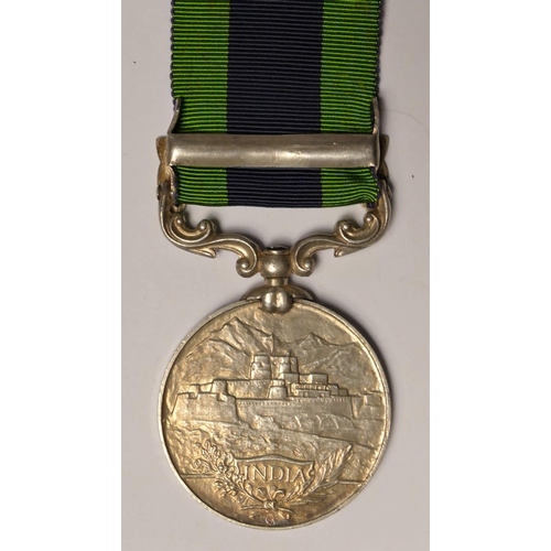 257 - George V India General Service, Waziristan 1921-24 bar, awarded to 17044 NK. IAFFAR KHAN 119P. BTY