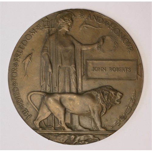 266 - WWI Death Plaque, named John Roberts