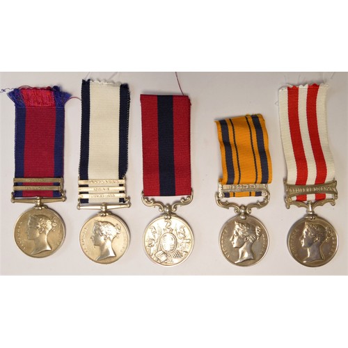 268 - Five replica Victorian medals, Military General Service, Naval General Service, India Mutiny Medal, ... 