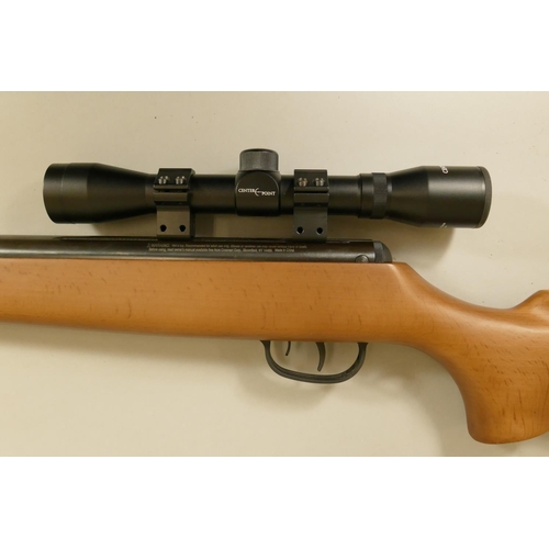 291 - A Crosman Optimus break barrel air rifle, with Centre Point 4 x 32 sight, soft case