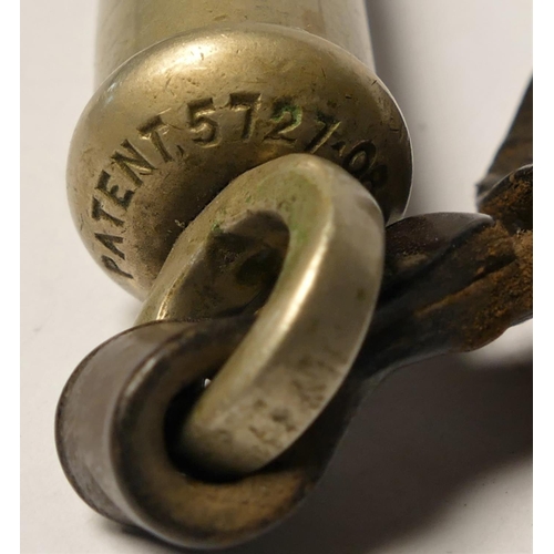 297 - Two Hudson whistles, both dated 1915