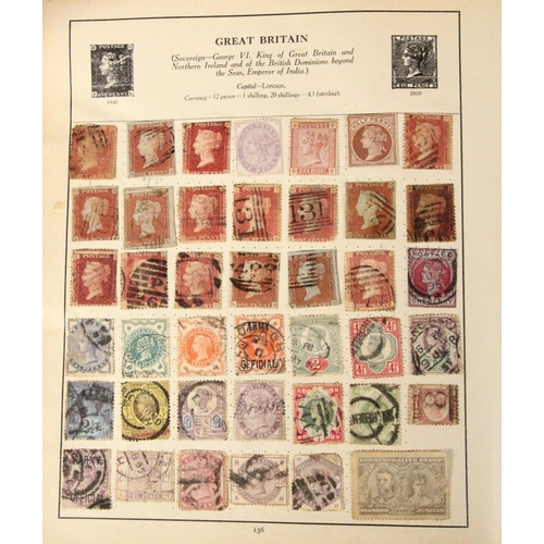 305 - A collection of stamps, to include a Kalian album, a GB album, mid 20th century with 1d reds and a e... 