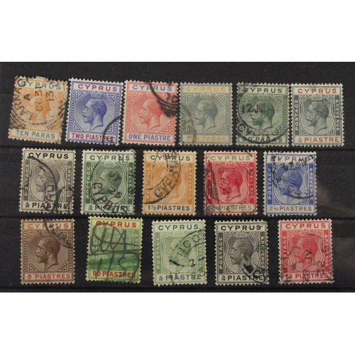 312 - Six stock cards, Cyprus, Queen Victoria to George V, mint and unused.