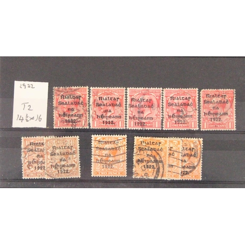 315 - Ten stock cards, Ireland, 1922-1925, mint and unused.