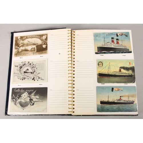 324 - Brian Masterman Collection; an album of approximately 115 Hands Across the Sea nautical postcards, t... 